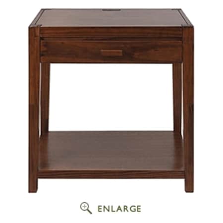 Casual Home Notre Dame Night Stand with USB Port, Warm Brown CA627328